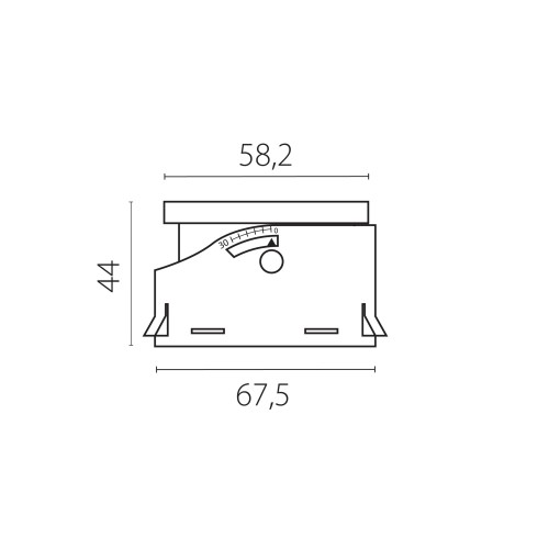 Внутренний поворотный механизм (суппорт) с углом наклона до 30G д/модулей MR16 07507x и 07505x STELLA BASE 075000