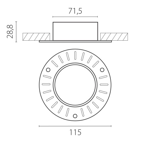 Рамка круглая скрытого монтажа для светодиодных модулей 0750xx STELLA 075206-01