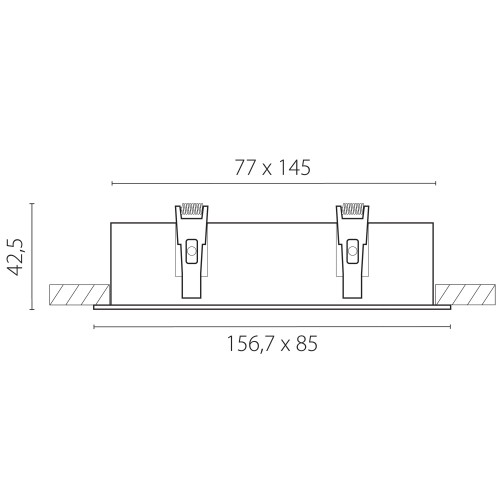 Рамка двойная квадратная встраиваемая для светодиодных модулей 0750хх STELLA 075227