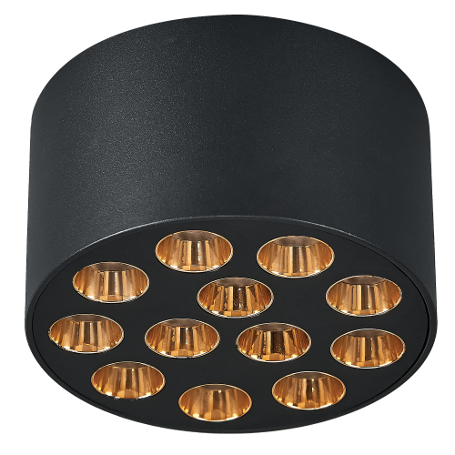 Светильник потолочный 9W 750LM 4000K, черный/золото Guarda 080942