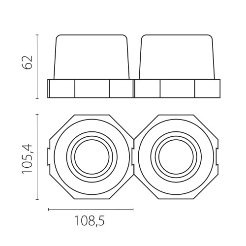 Рамка (светильник) скрытого монтажа лампочек и LED модулей MR16 в натяжной потолок Anello 112000