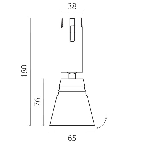 Светильник трековый 48V 6W 4000K 36&deg; черный Due Hermes 210847