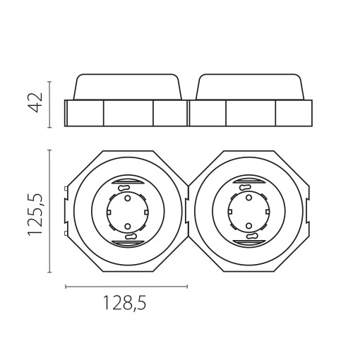 Рамка (светильник) скрытого монтажа светильников GX53 в натяжной потолок Tensio 212000
