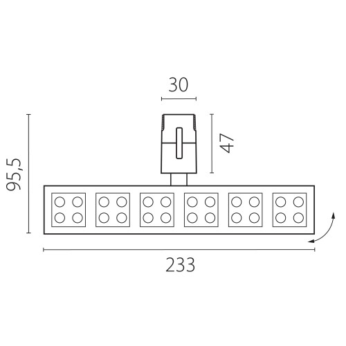 Светильник линейный 48V 10W 4000K 24&deg; черный Due Hermes 270047