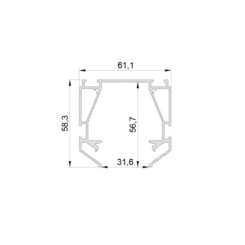 Профиль алюминиевый в натяжной потолок Teta 505430