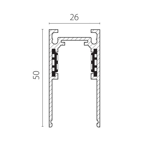 Трек накладной UNO 48V 2м (Заглушки и декоративный экран в комплекте) Uno 509026