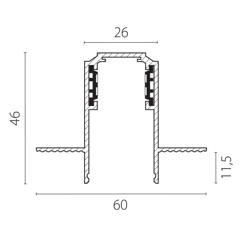 Трек встраиваемый UNO 48V 2м (Заглушки и декоративный экран в комплекте) Uno 509226