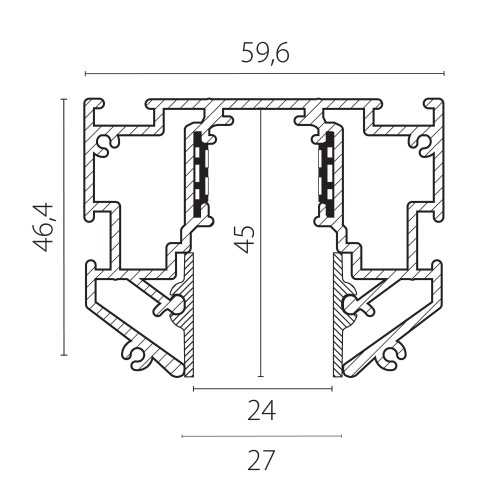 Трек 48V д/натяжного потолка 2 метра Uno Pro 509426 