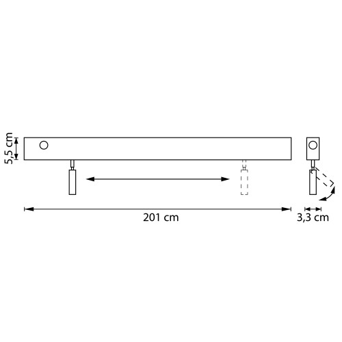Светильник настенный 230В (2000мм) бэк-лайт 24В 10Вт+спот-лайт 24В 7Вт Fiume Spot 810657
