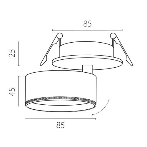 Светильник встраиваемый LED 15W со встроенной чашей Alta Pro A5547RS