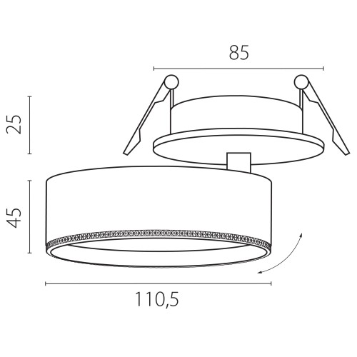 Светильник встраиваемый LED 30W со встроенной чашей Alta Pro A5636RS