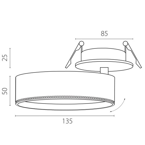 Светильник встраиваемый LED 35W со встроенной чашей Alta Pro A5746RS