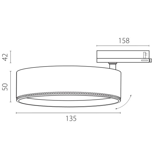 Светильник для трековой системы Quattro LED 35W 60G с адаптером Alta Pro A5747QT60G