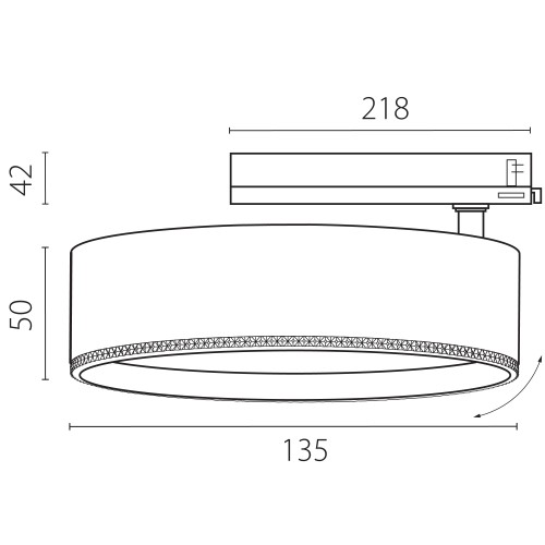 Светильник для трековой системы Quattro LED 35W с управлением TRIAC Alta Pro A5747TRIAC