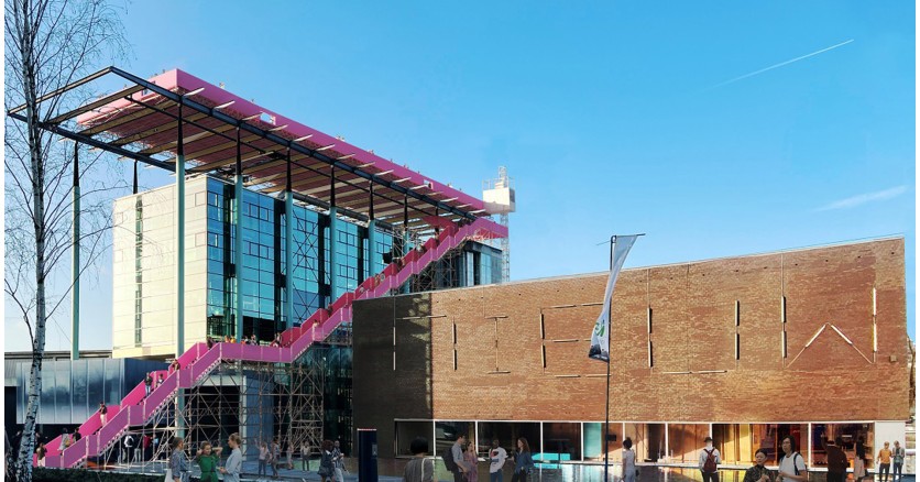 The Podium: неоновая лестница в Роттердаме