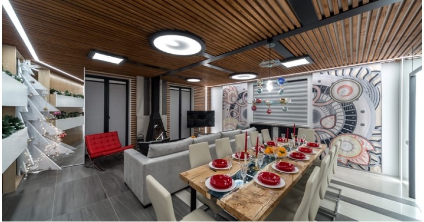 Бра Loft в авангардном интерьере кухни-гостиной для &ldquo;Дачного ответа&rdquo;