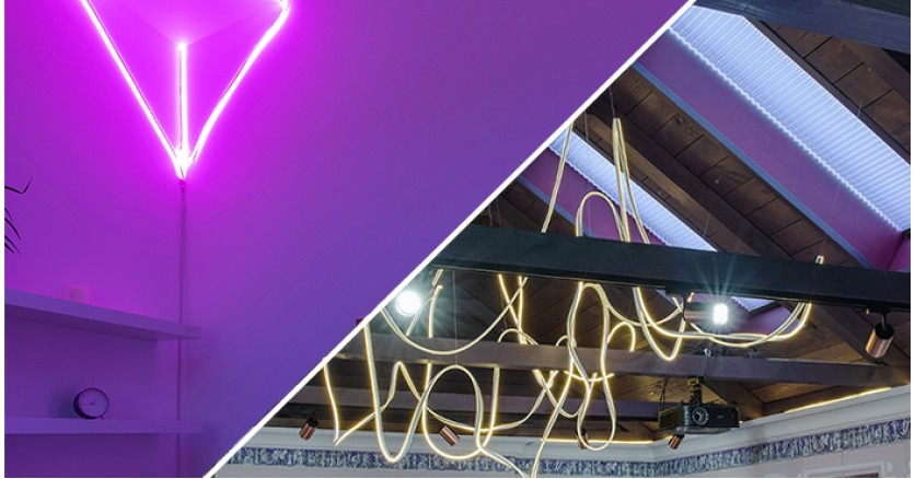 Неоновые интерьеры: гибкий неон от Lightstar в реальных проектах