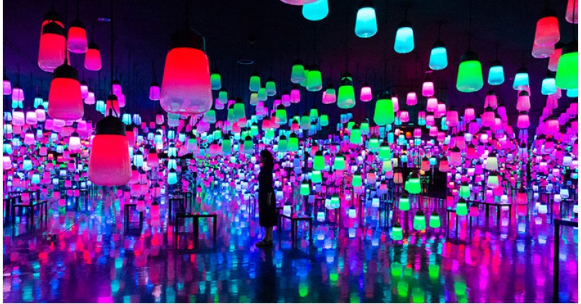 Интерактивный свет украсил ресепшн в японском отеле