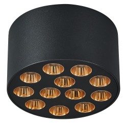 Светильник потолочный 9W 750LM 4000K, черный/золото Guarda 080942