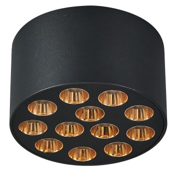 Светильник потолочный 9W 750LM 4000K, черный/золото Guarda 080942